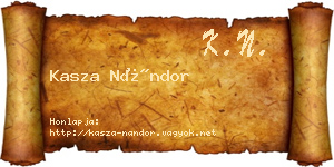 Kasza Nándor névjegykártya