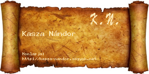 Kasza Nándor névjegykártya